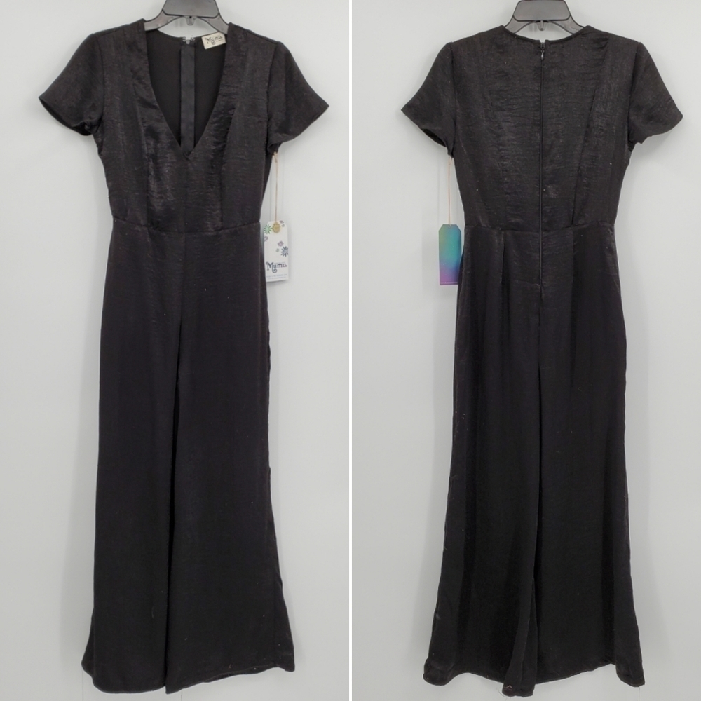Show me your MuMu Black Brianna Jumpsuit XS NWT